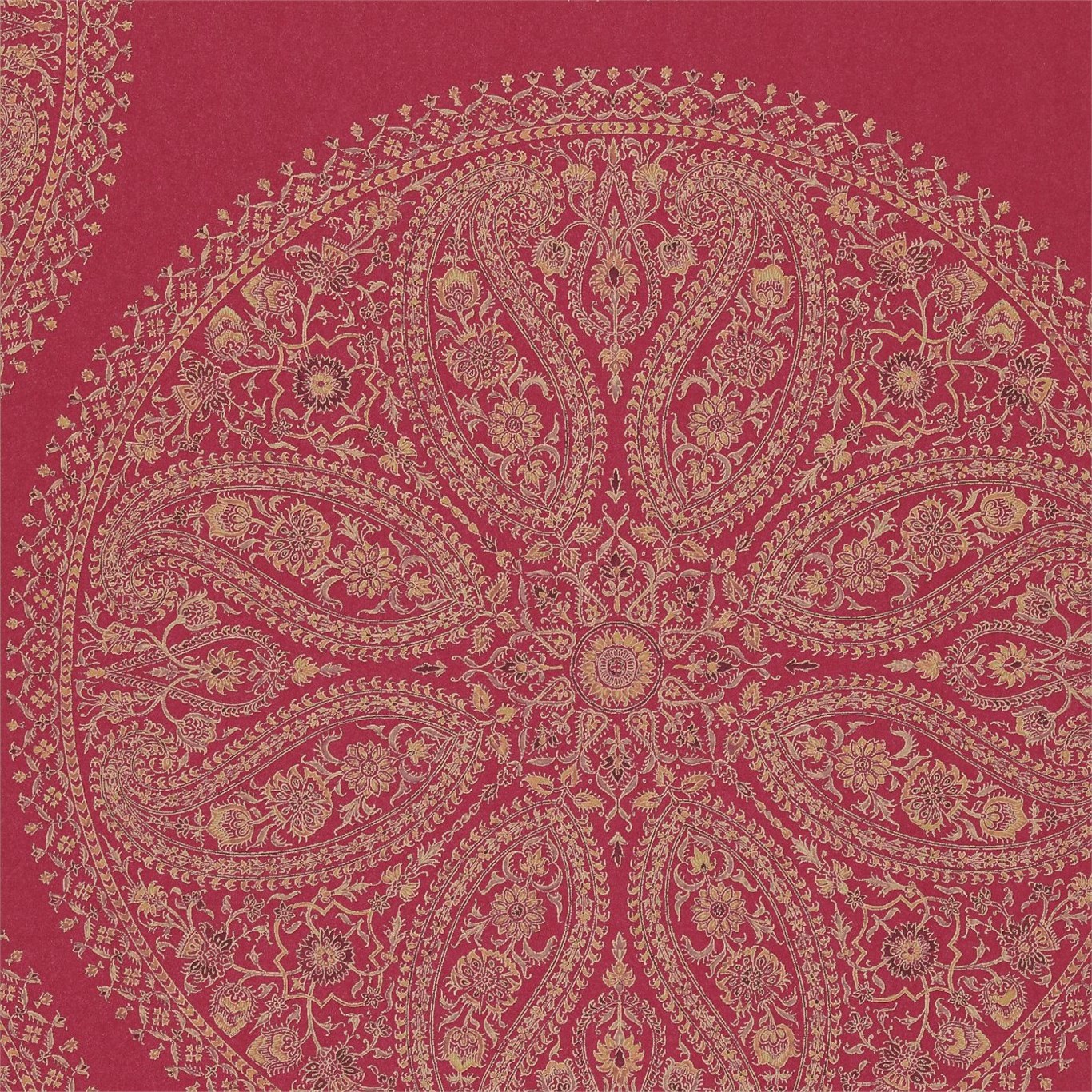 Wallpaper - Sanderson Caverley Wallpapers Paisley Circles Red
