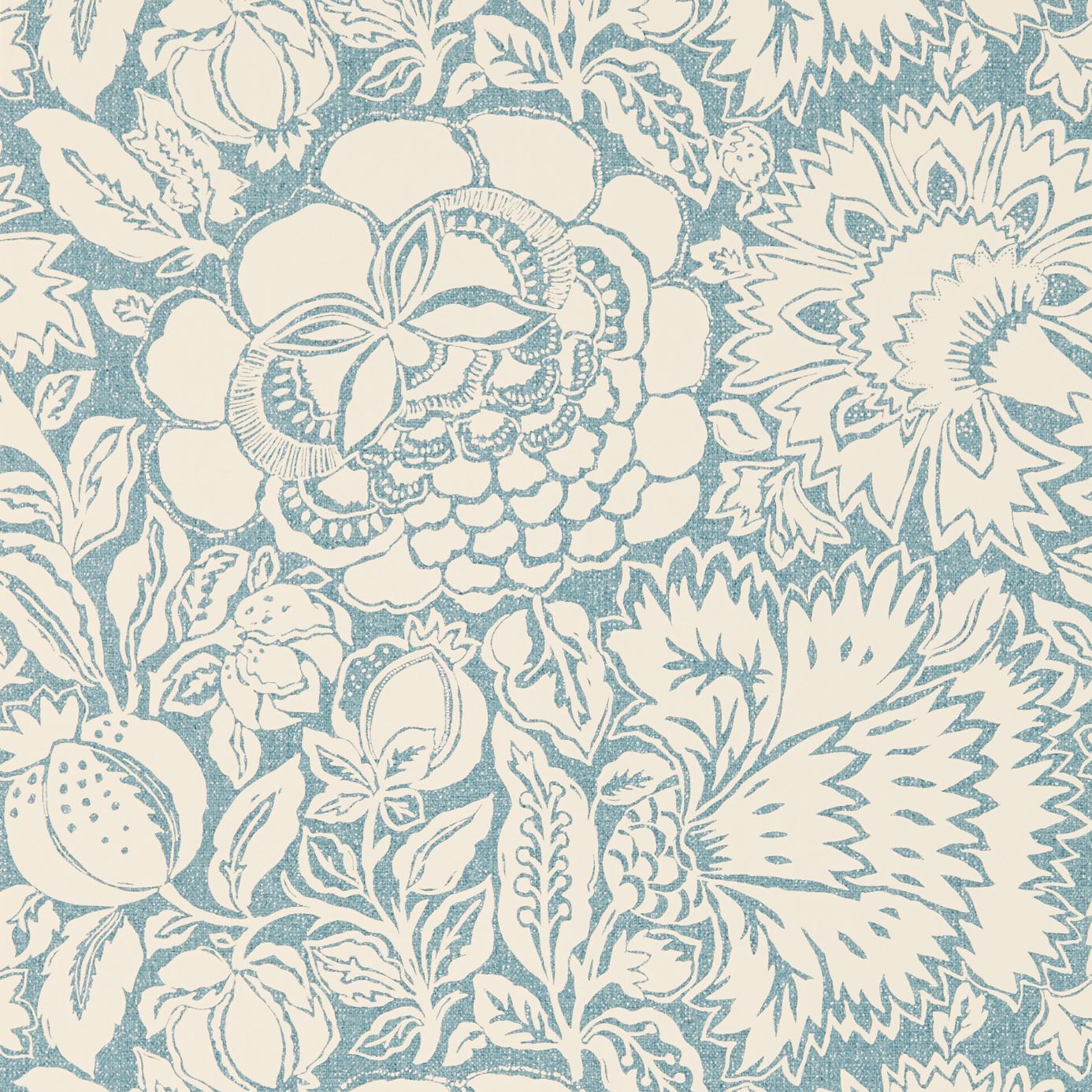 Tapet - Sanderson Sojourn Wallpaper Poppy Damask Indigo/Natural