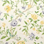 Wallpaper – Sanderson – Caverley – Porcelain Garden – Lemon/Leaf Green