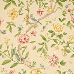 Wallpaper – Sanderson – Caverley – Porcelain Garden – Red/Beige