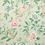 Wallpaper – Sanderson – Caverley – Porcelain Garden – Rose/Duck Egg