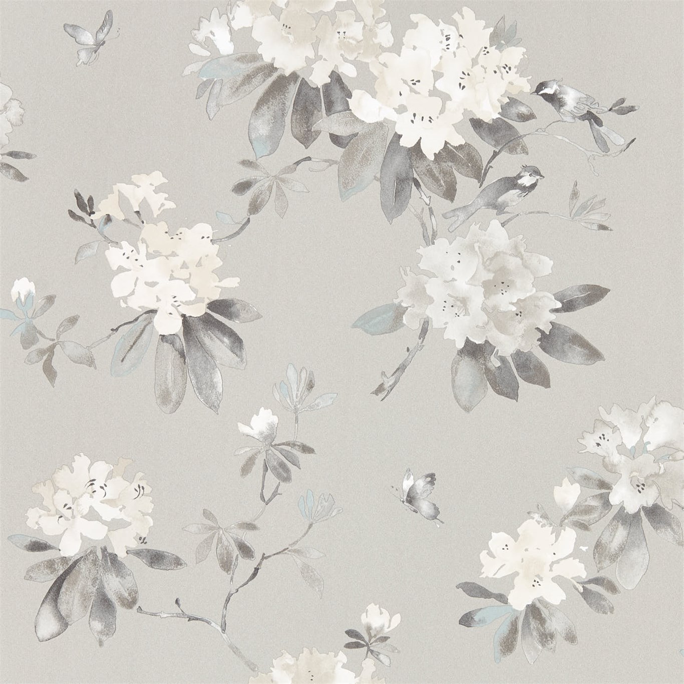 Tapet - Sanderson Waterperry Wallpaper Rhodera Silver