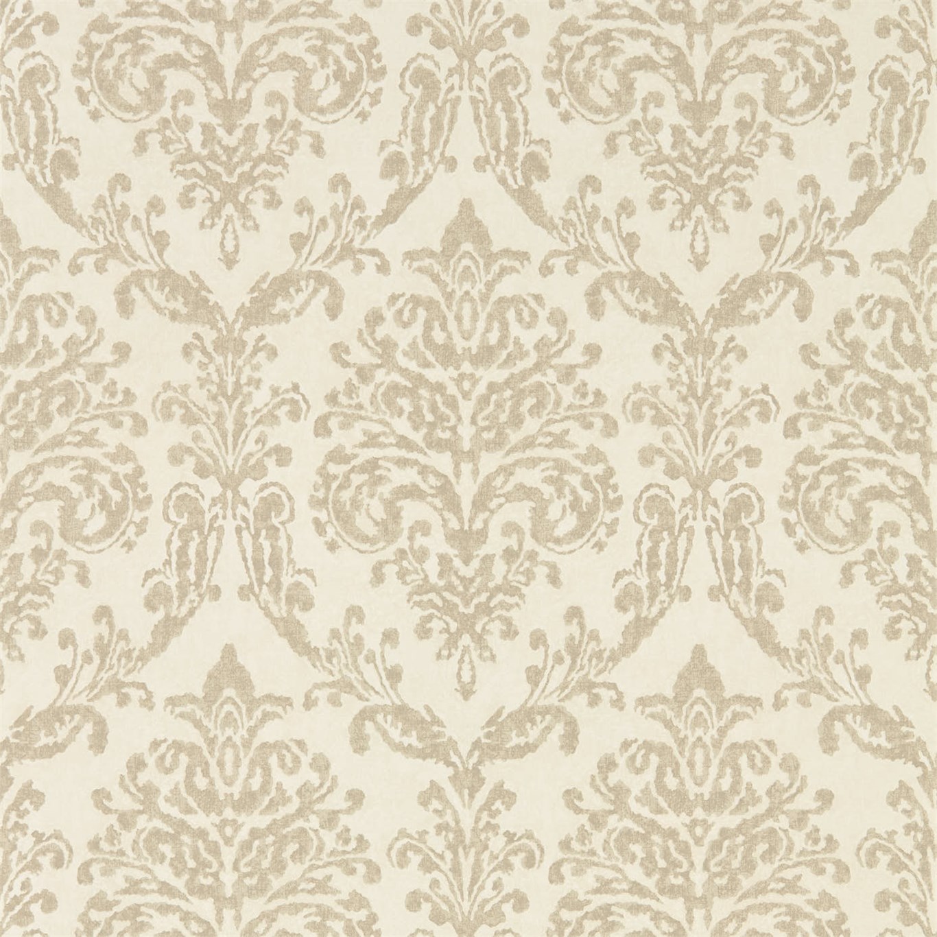 Wallpaper - Sanderson Waterperry Wallpaper Riverside Damask Cream/Gold