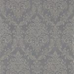 Wallpaper – Sanderson – Waterperry Wallpaper – Riverside Damask – Steel/Silver