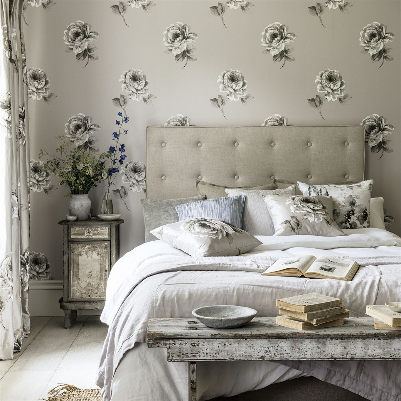 Tapet - Sanderson Waterperry Wallpaper Rosa Chalk