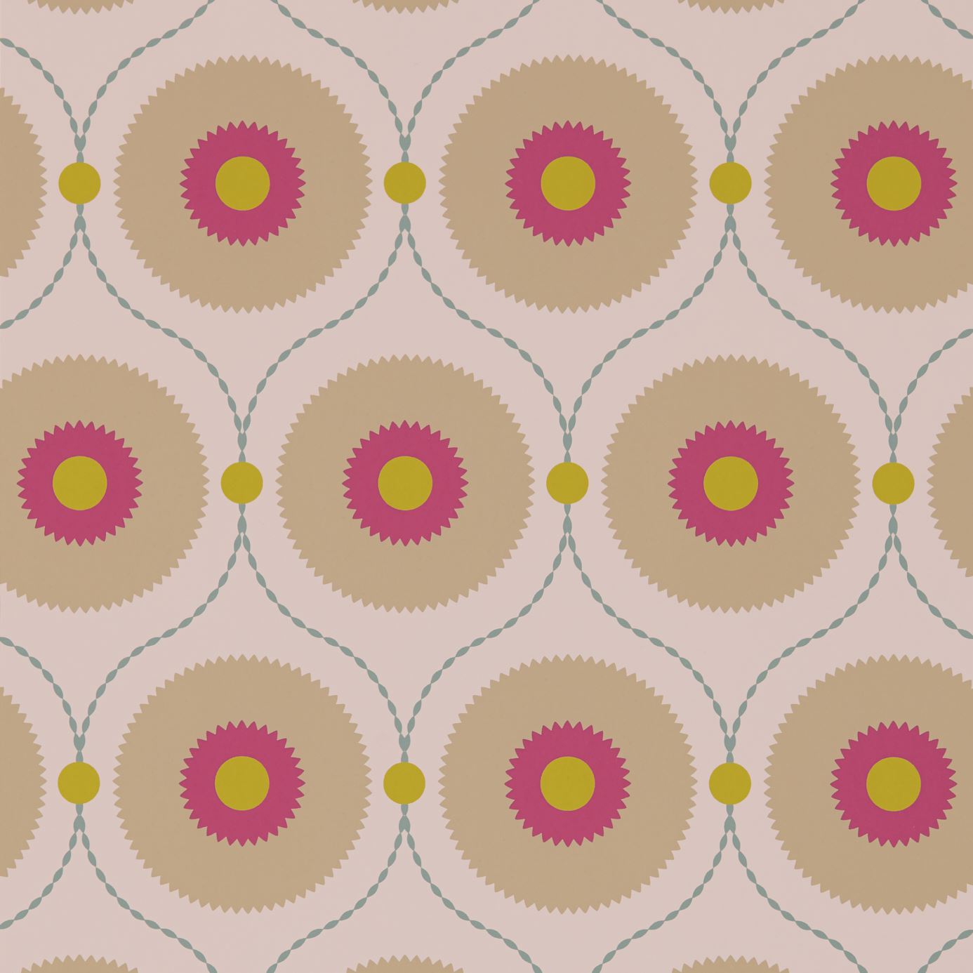 Tapet - Sanderson Sojourn Wallpaper Starla Lime/Cerise