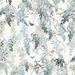 Wallpaper – Sanderson – Waterperry Wallpaper – Wisteria Falls Panel A – Aqua