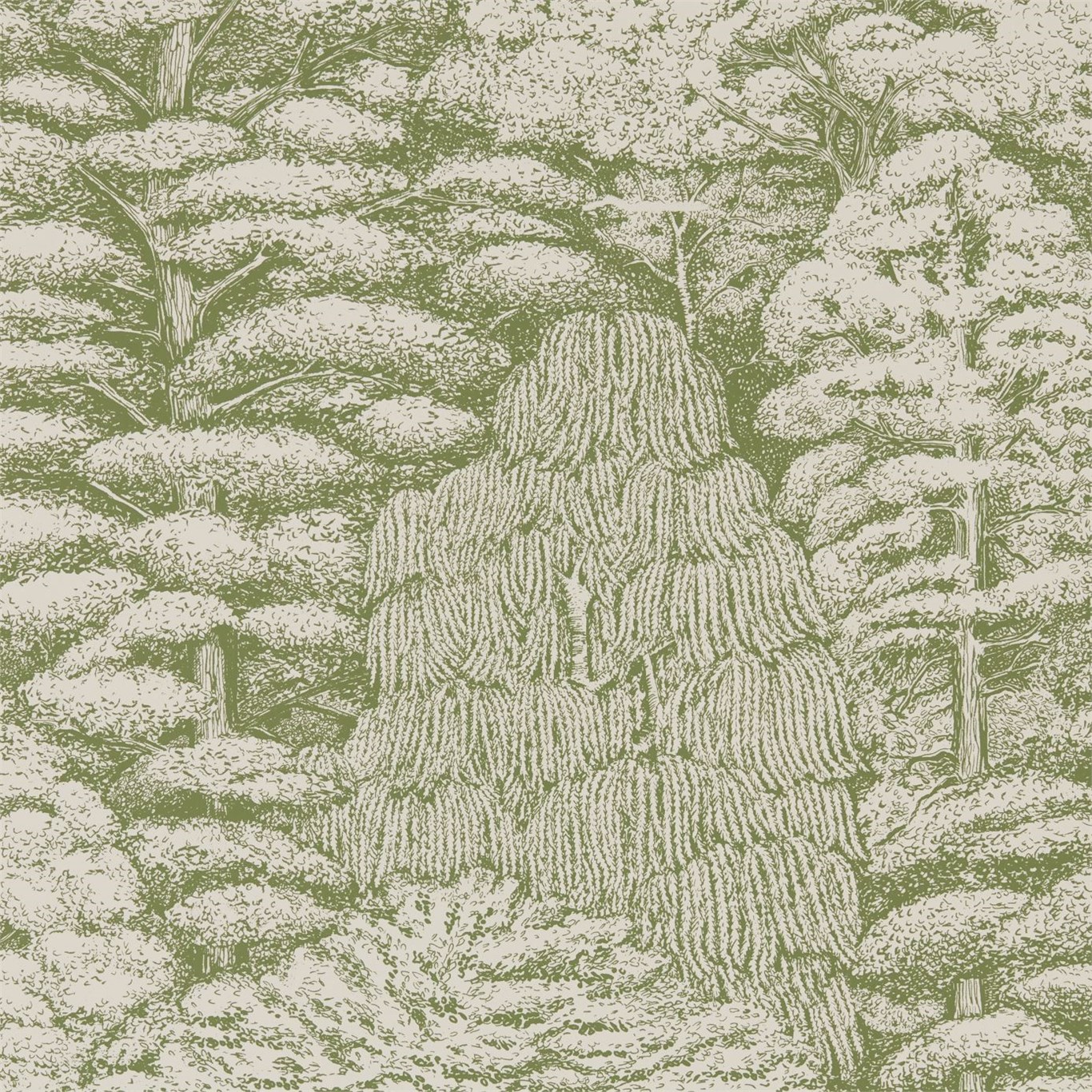 Tapet - Sanderson Woodland Walk Wallpapers Woodland Toile Cream/Green