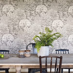 Wallpaper - Sanderson Woodland Walk Wallpapers Woodland Toile Ivory/Charcoal