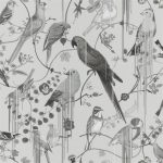 Wallpaper Christian Lacroix Histoires Naturelles Wallpaper Birds Sinfonia Graphite