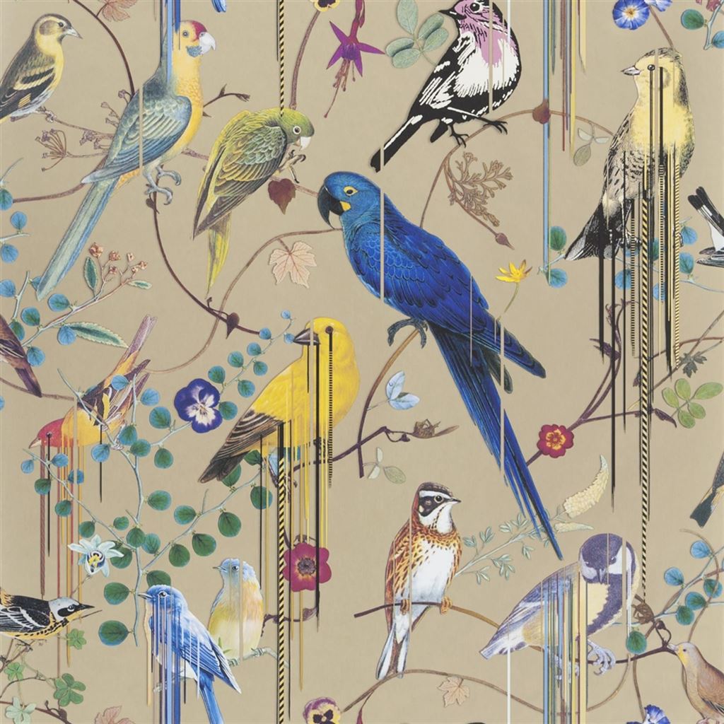 Wallpaper Christian Lacroix Histoires Naturelles Wallpaper Birds Sinfonia Or