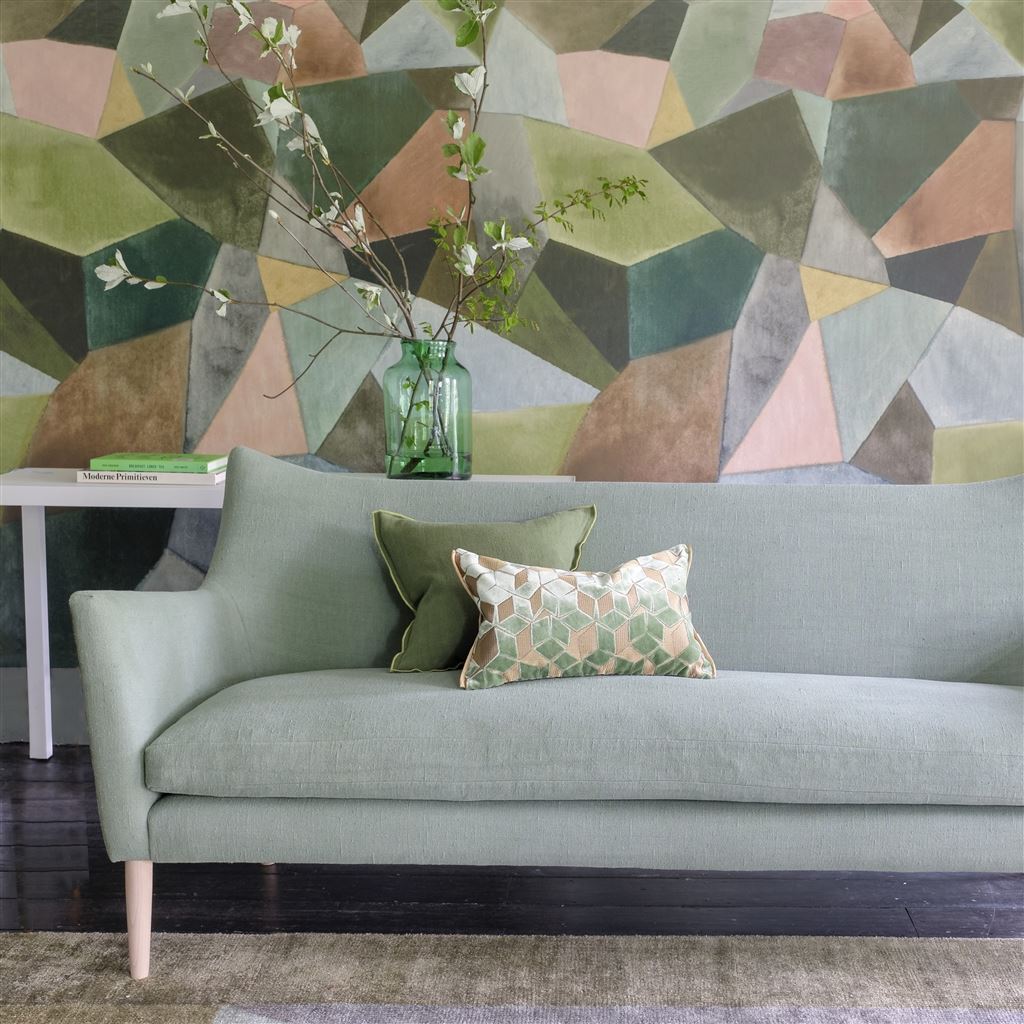 Tapet Designers Guild Scenes and Murals Wallpaper Geo Moderne Jade