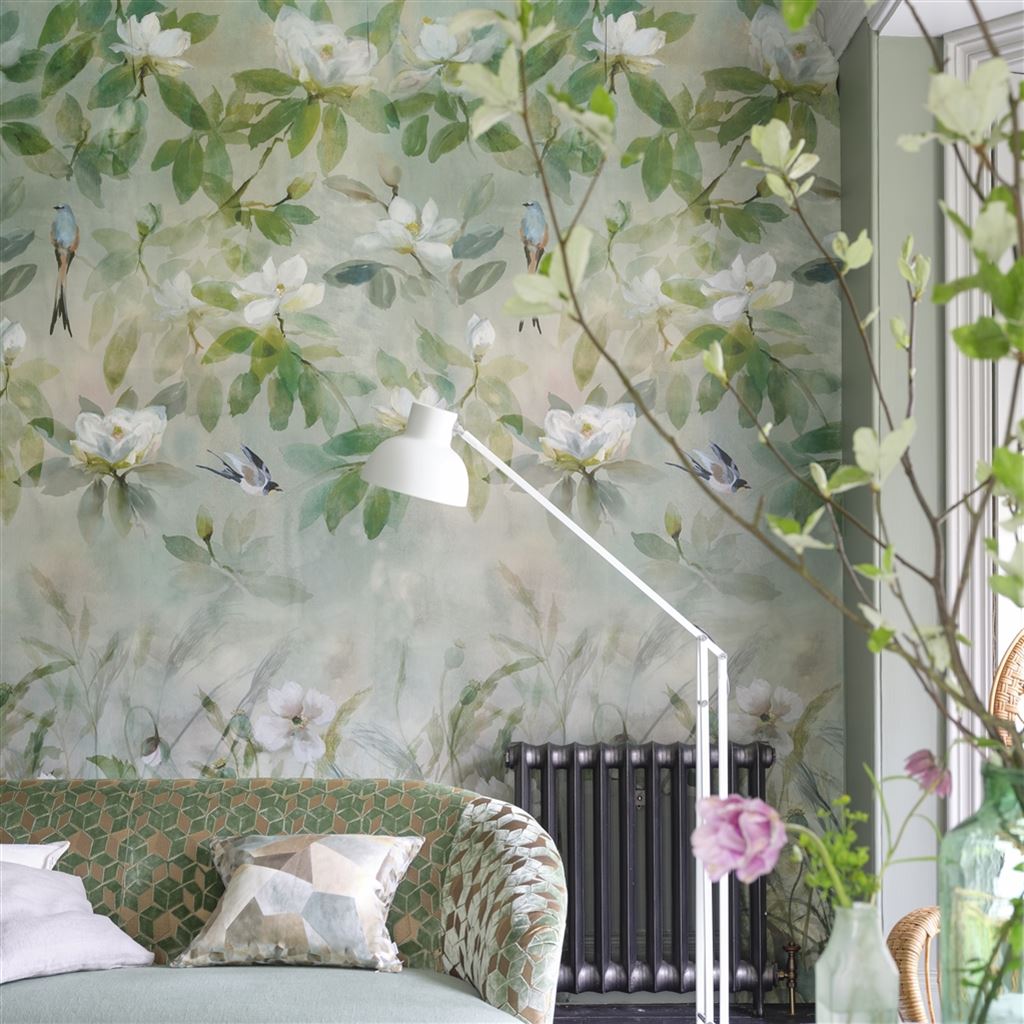 Tapet Designers Guild Scenes and Murals Wallpaper Kiyosumi Celadon