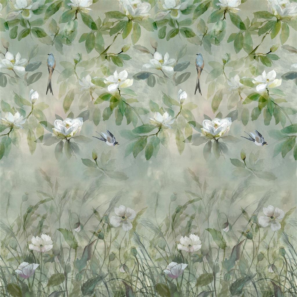 Tapet Designers Guild Scenes and Murals Wallpaper Kiyosumi Celadon