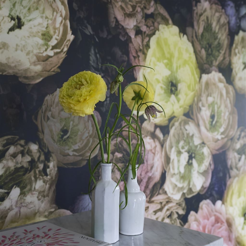 Wallpaper Designers Guild Scenes and Murals Wallpaper Le Poeme De Fleurs Midnight