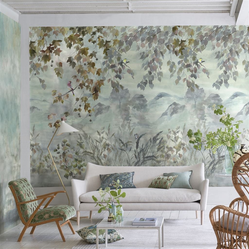 Tapet Designers Guild Scenes and Murals Wallpaper Miyako Scene 1 Dove