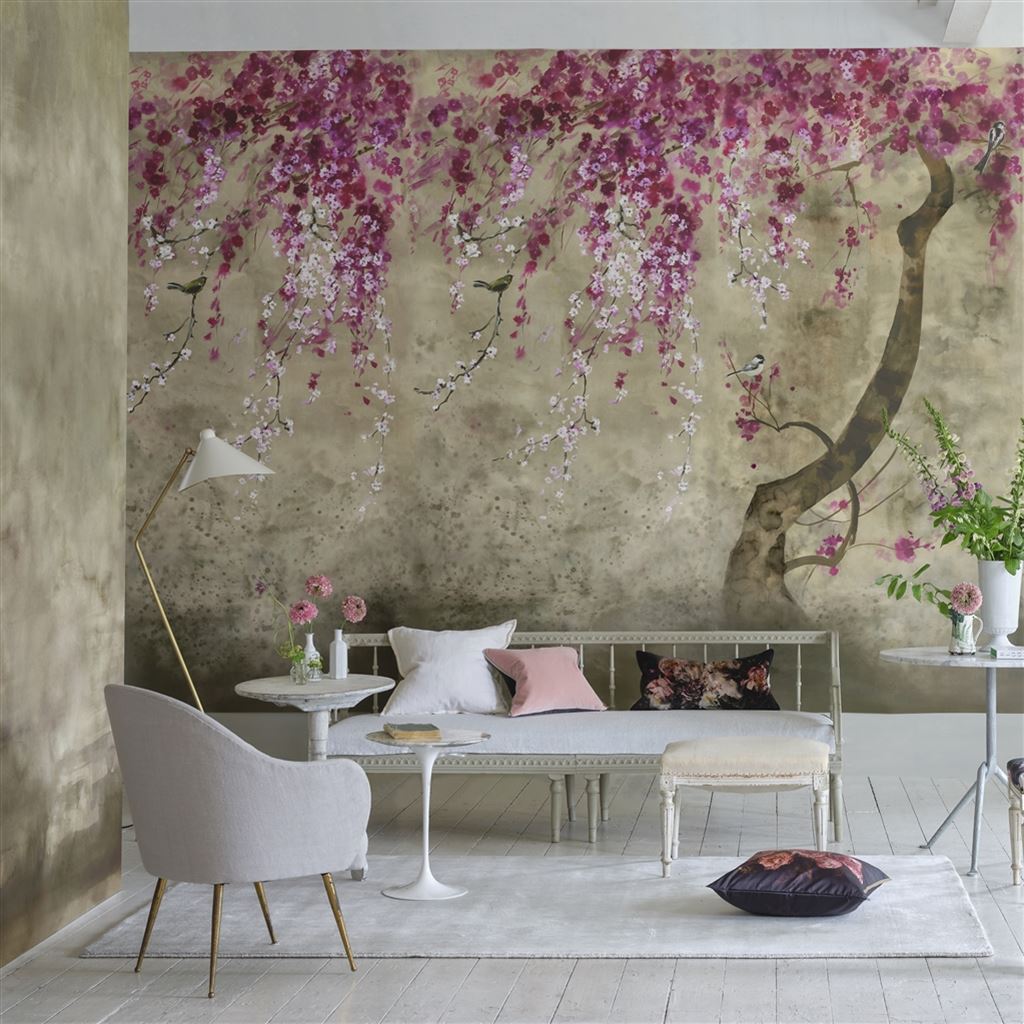 Tapet Designers Guild Scenes and Murals Wallpaper Suisai Sepia