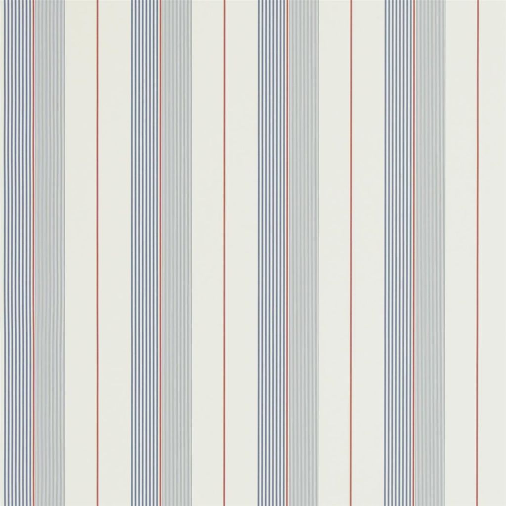 Tapet Ralph Lauren Signature Stripes and Plaids WALLPAPER AIDEN STRIPE - NAVY / RED / CREAM