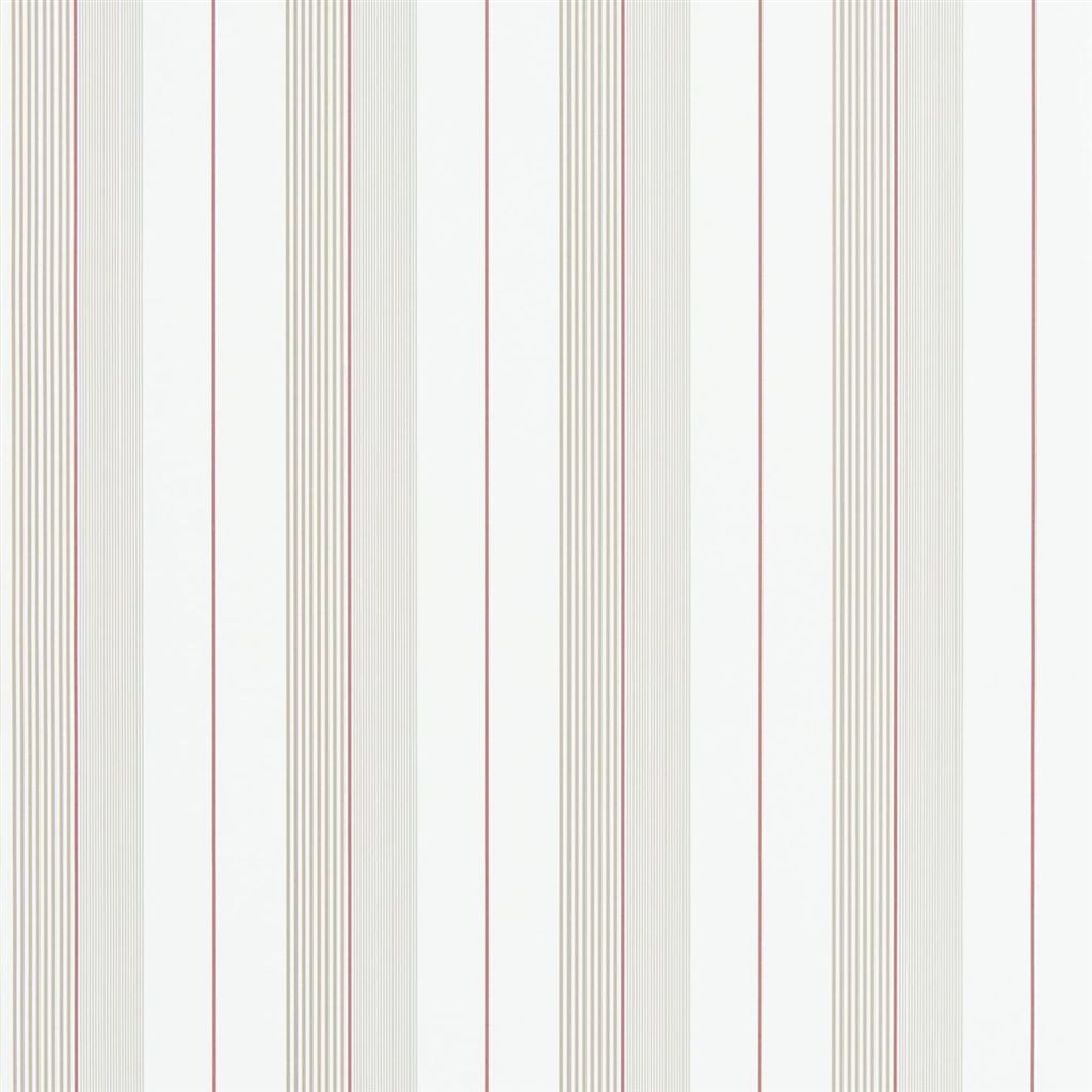 Wallpaper Ralph Lauren Signature Papers WALLPAPER Aiden Stripe - Natural / Red