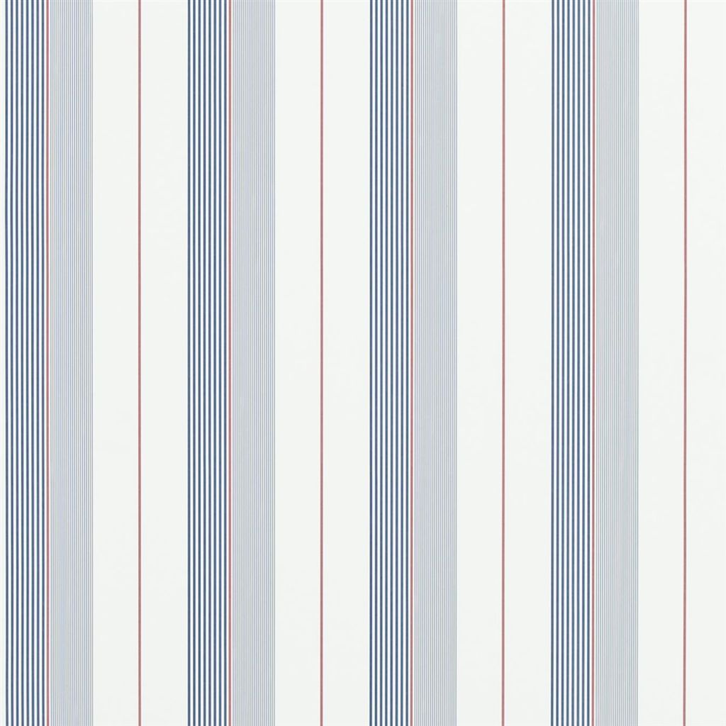 Tapet Ralph Lauren Signature Papers III Wallpaper Aiden Stripe - Navy / Red / White