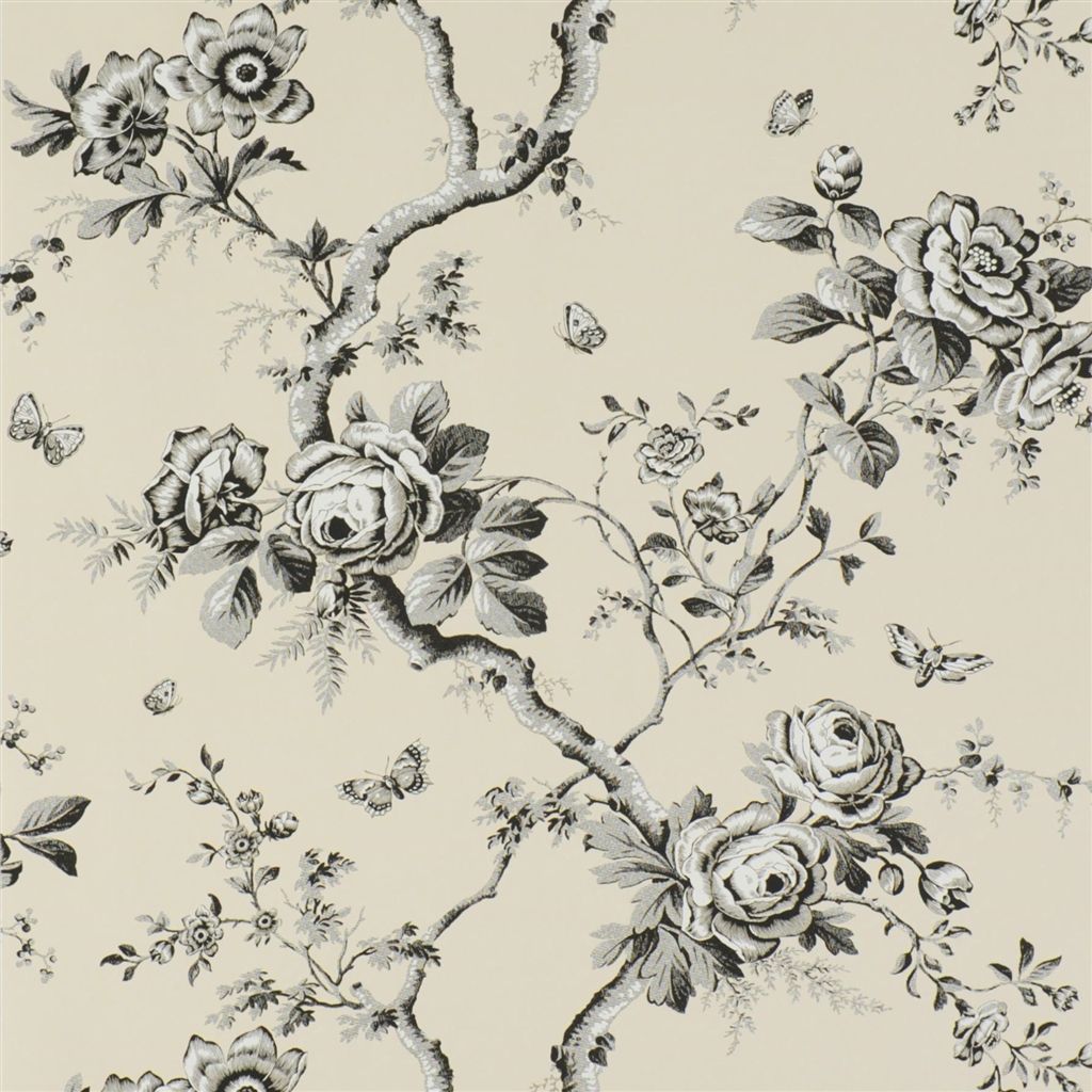 Tapet Ralph Lauren Signature Papers III Wallpaper Ashfield Floral - Etched Black