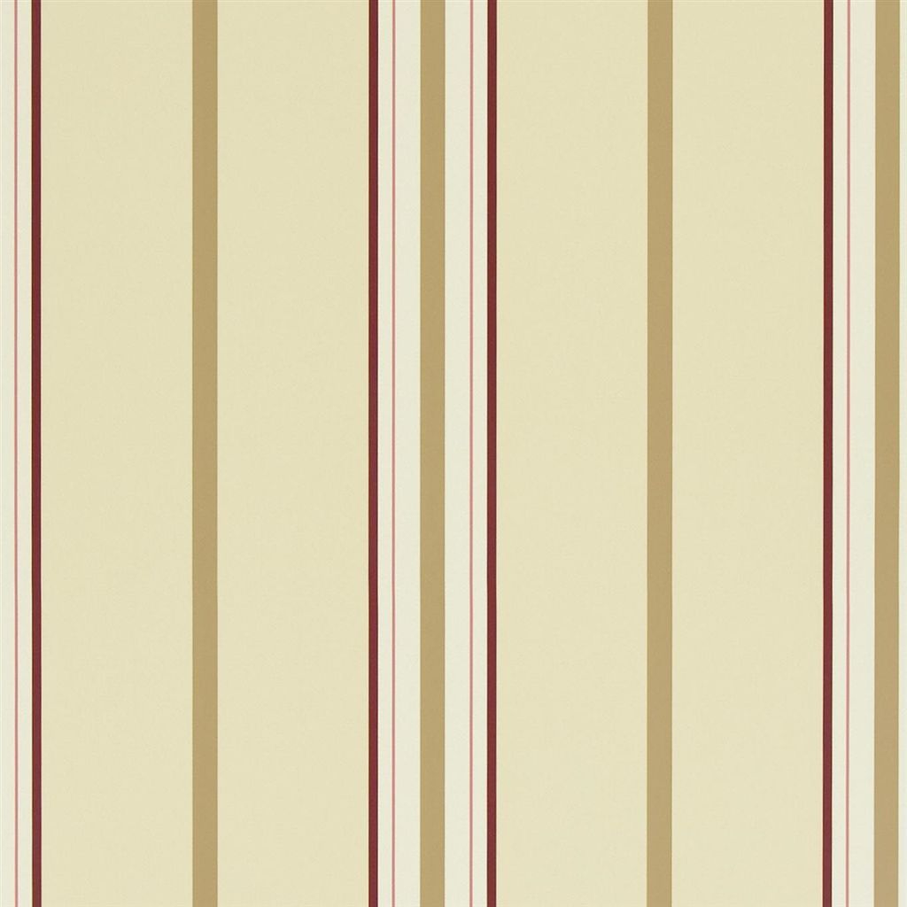 Tapet Ralph Lauren Signature Stripes and Plaids WALLPAPER MARDEN STRIPE - CREAM / TAN / RED