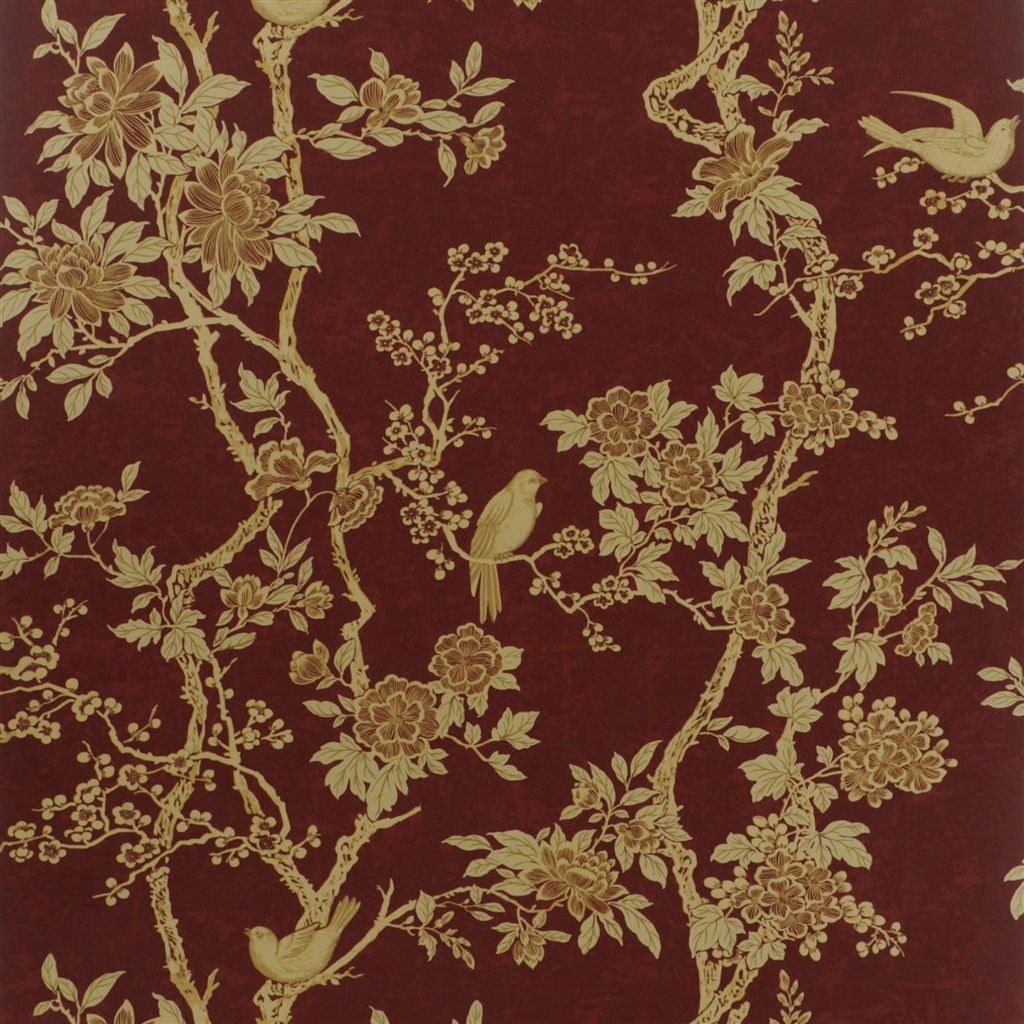 Tapet Ralph Lauren Signature Papers III Wallpaper Marlowe Floral - Garnet