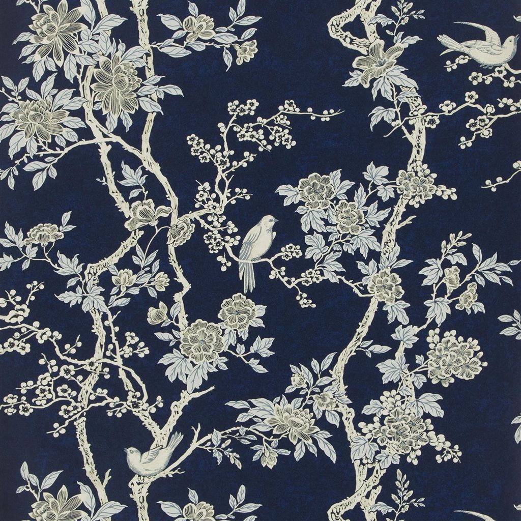 Tapet Ralph Lauren Signature Papers III Wallpaper Marlowe Floral - Prussian Blue