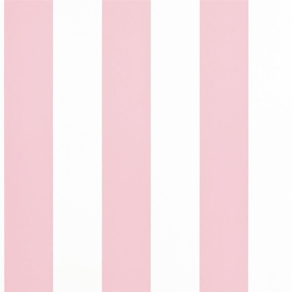 Wallpaper Ralph Lauren Signature Papers III Wallpaper Spalding Stripe - Pink / White