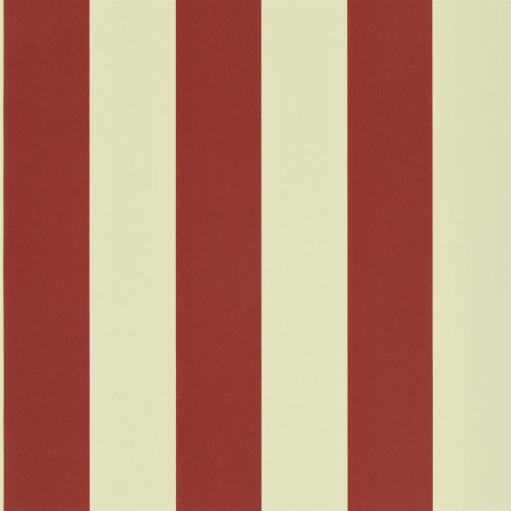Tapet Ralph Lauren Signature Papers III Wallpaper Spalding Stripe - Red / Sand