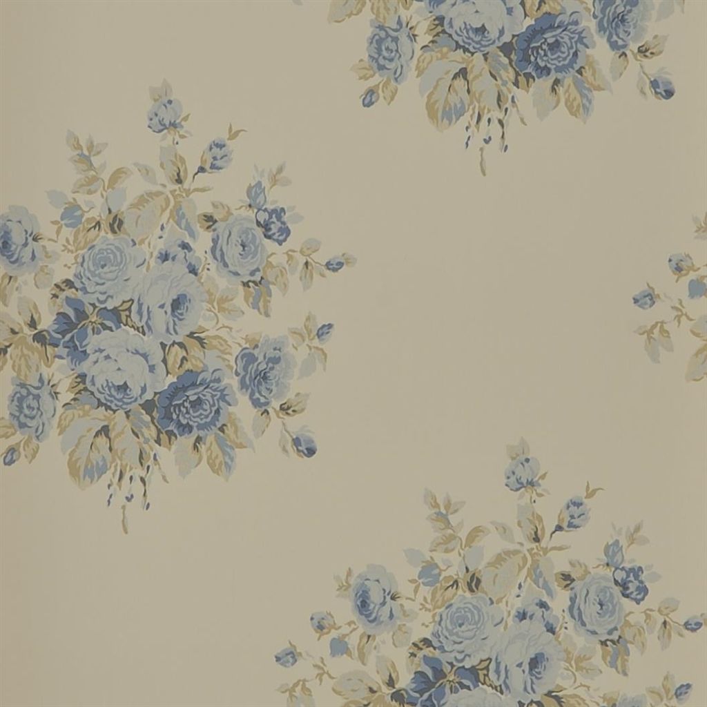 Wallpaper Ralph Lauren Signature Florals Wallpaper WAINSCOTT FLORAL - VINTAGE BLUE