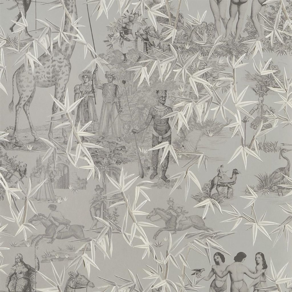Wallpaper - Christian Lacroix - Au Theatre Ce Soir - Exotisme - Argent - Matching set - 53 cm x 10 m