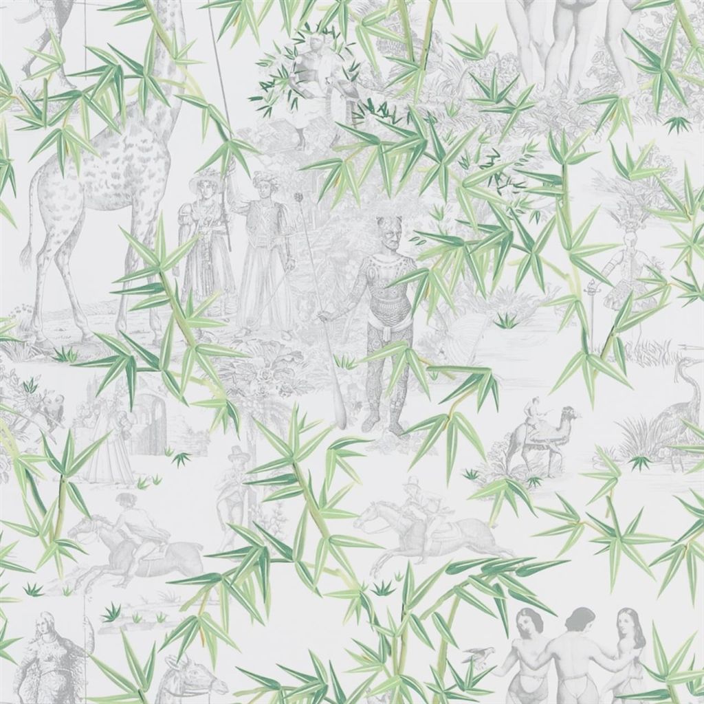 Wallpaper - Christian Lacroix - Au Theatre Ce Soir - Exotisme - Vert Buis - Matching set - 53 cm x 10 m