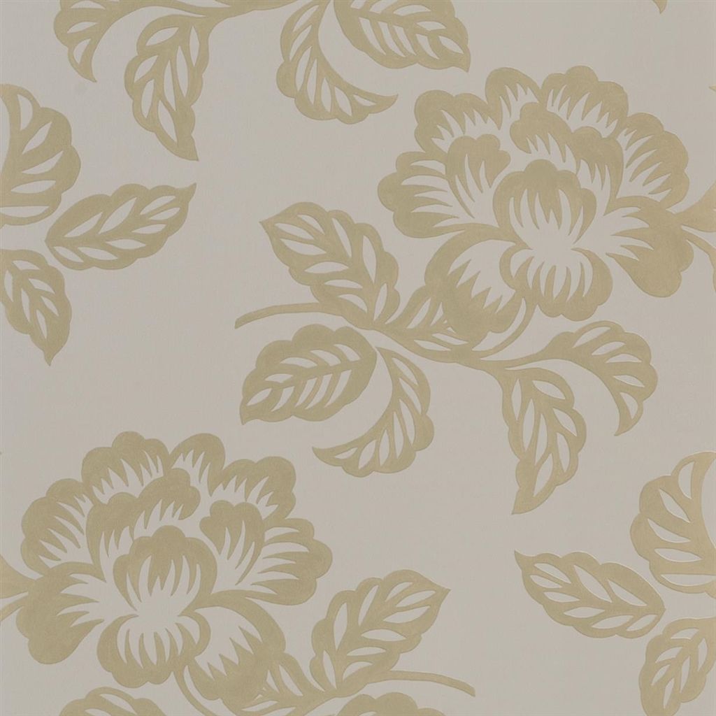 Wallpaper - Designers Guild - Majolica - Berettino - Gold - Straight match - 53 cm x 10 m