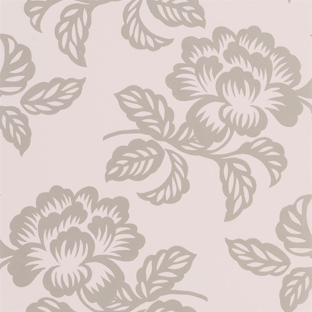 Wallpaper - Designers Guild - Majolica - Berettino - Tuberose - Straight match - 53 cm x 10 m