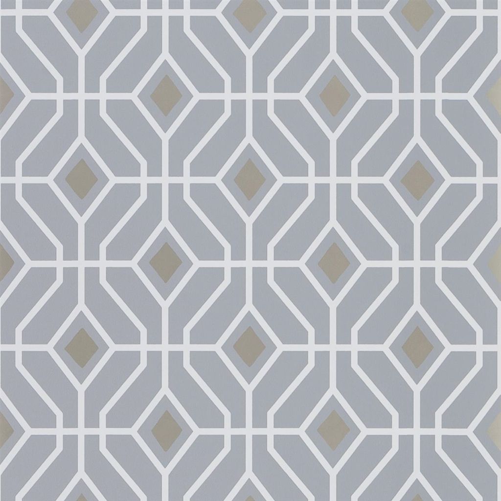 Wallpaper - Designers Guild - Majolica - Laterza - Zinc - Straight match - 53 cm x 10 m